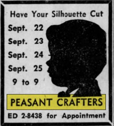 Peasant Crafters - Sep 1960 Ad (newer photo)
